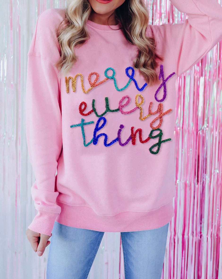 Merry Every Thing Glitter Sweatshirt