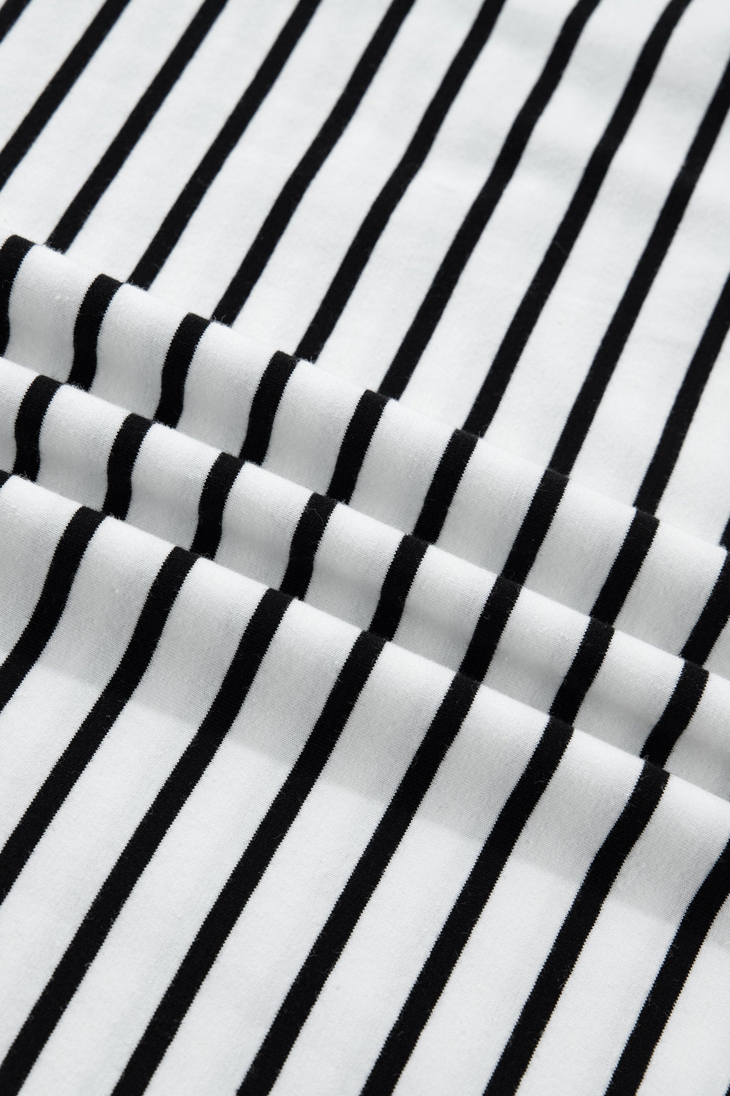 Stripe Buttoned Shoulder Cuffed Short Sleeve Tee