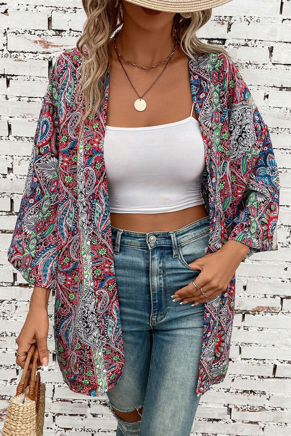 Paisley Open Front Kimono