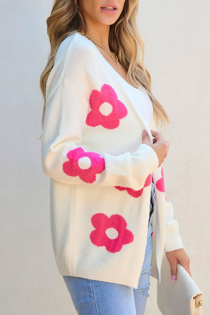 Floral Open Front Cardigan