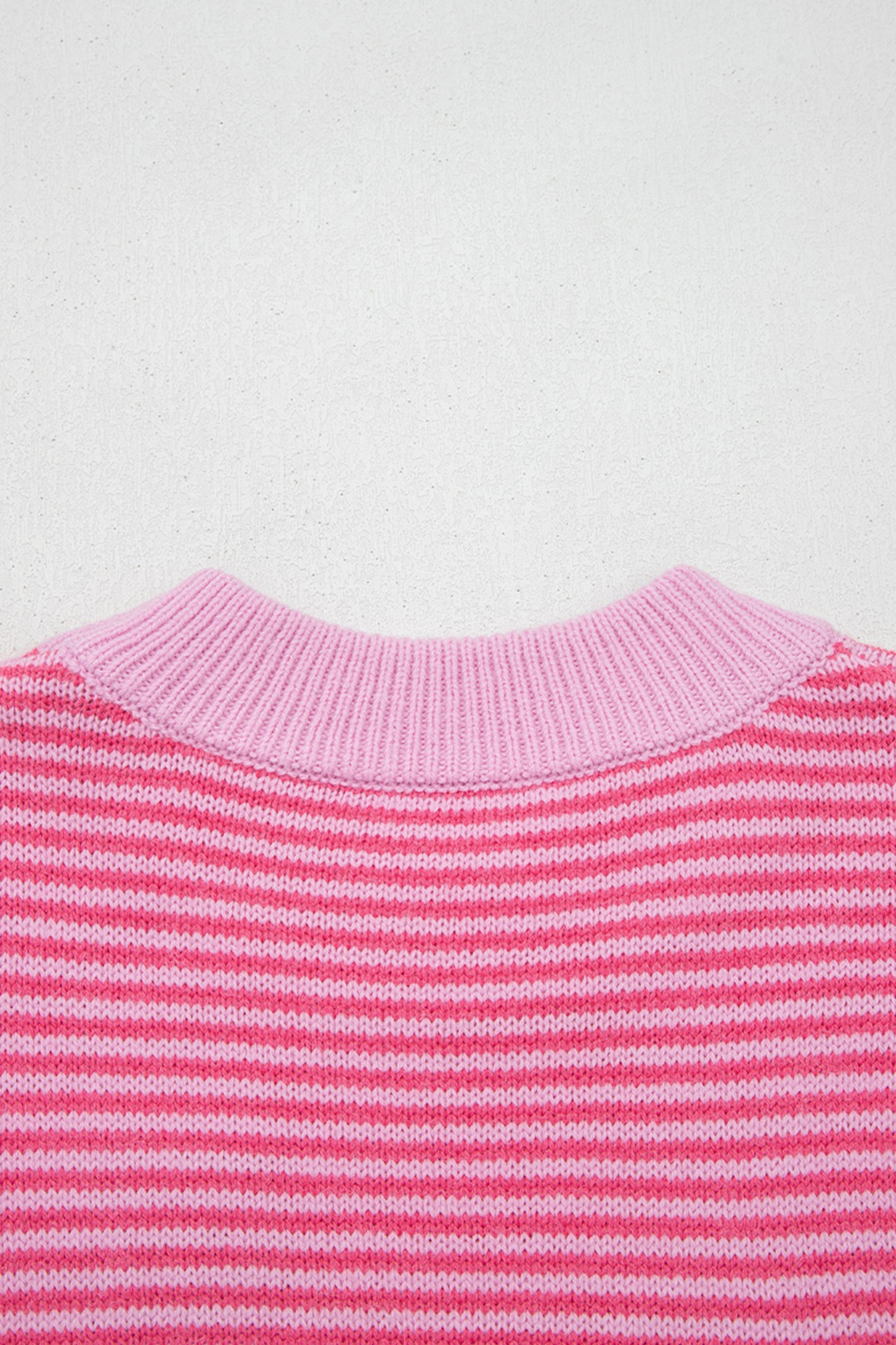 Valentine Heart Stripe Drop Shoulder Sweater