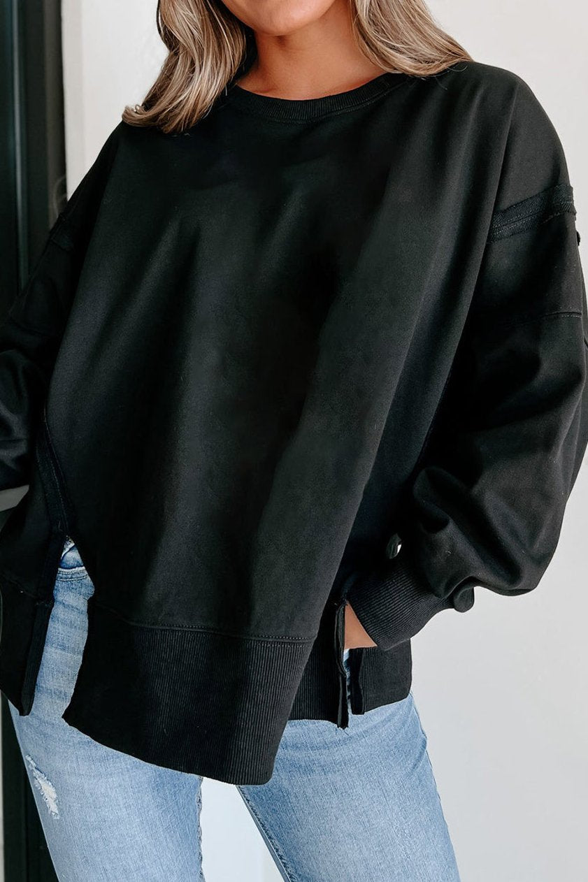 Reverse Seam Drop Shoulder Sweatshirt