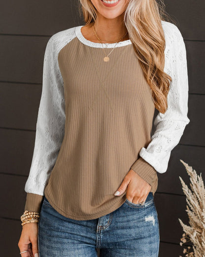 Lace Crochet Patch Textured Top