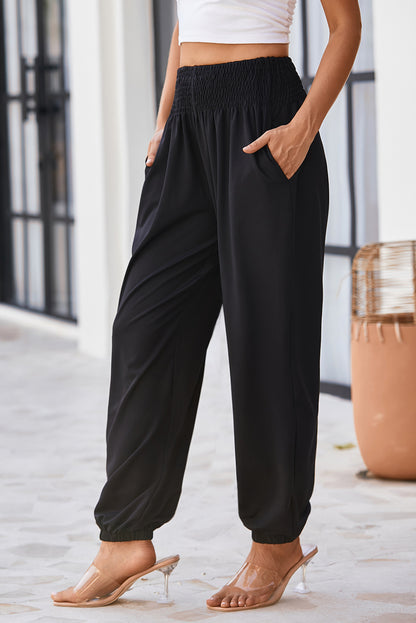 Smocked High Waist Joggers