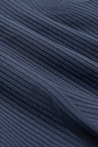 Contrast Trim Ribbed Lined Swim Dress w/ Pockets