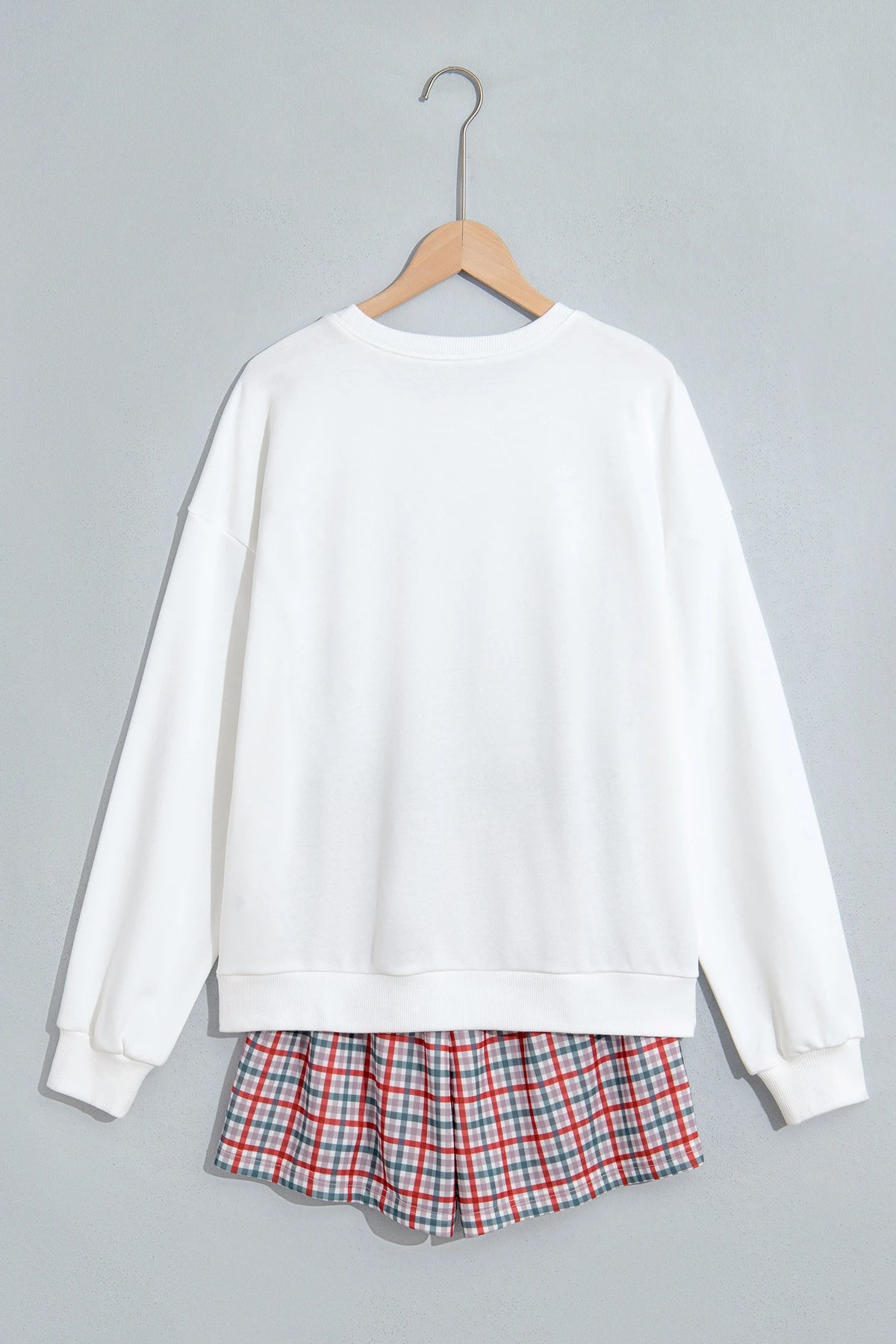Christmas Merry Plaid Long Sleeve Top & Shorts Set