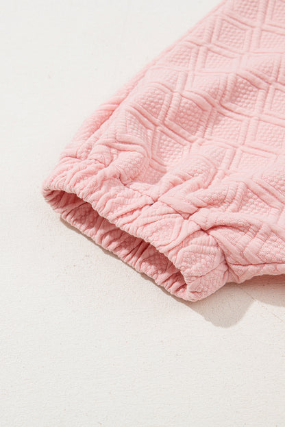 Contrast Stripe Textured Short Sleeve Blouse