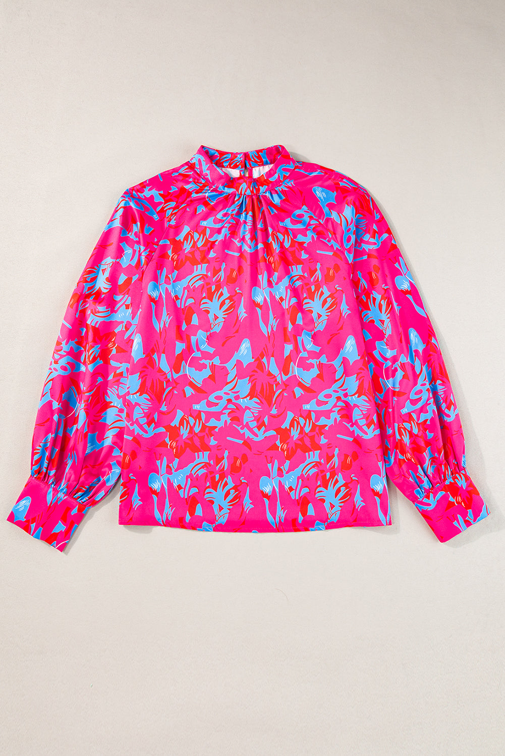 Abstract Bubble Sleeve Blouse