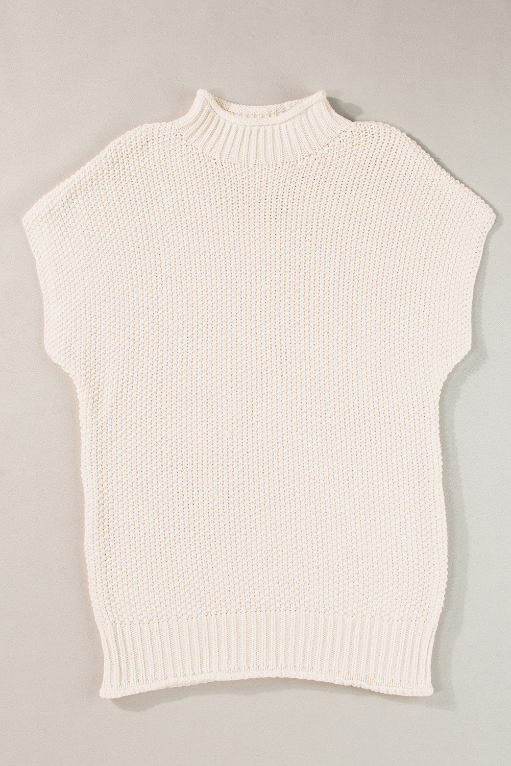 Mock Neck Short Sleeve Sweater