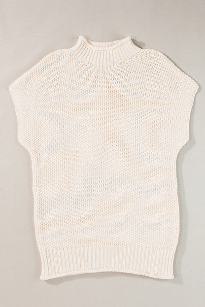 Mock Neck Short Sleeve Sweater