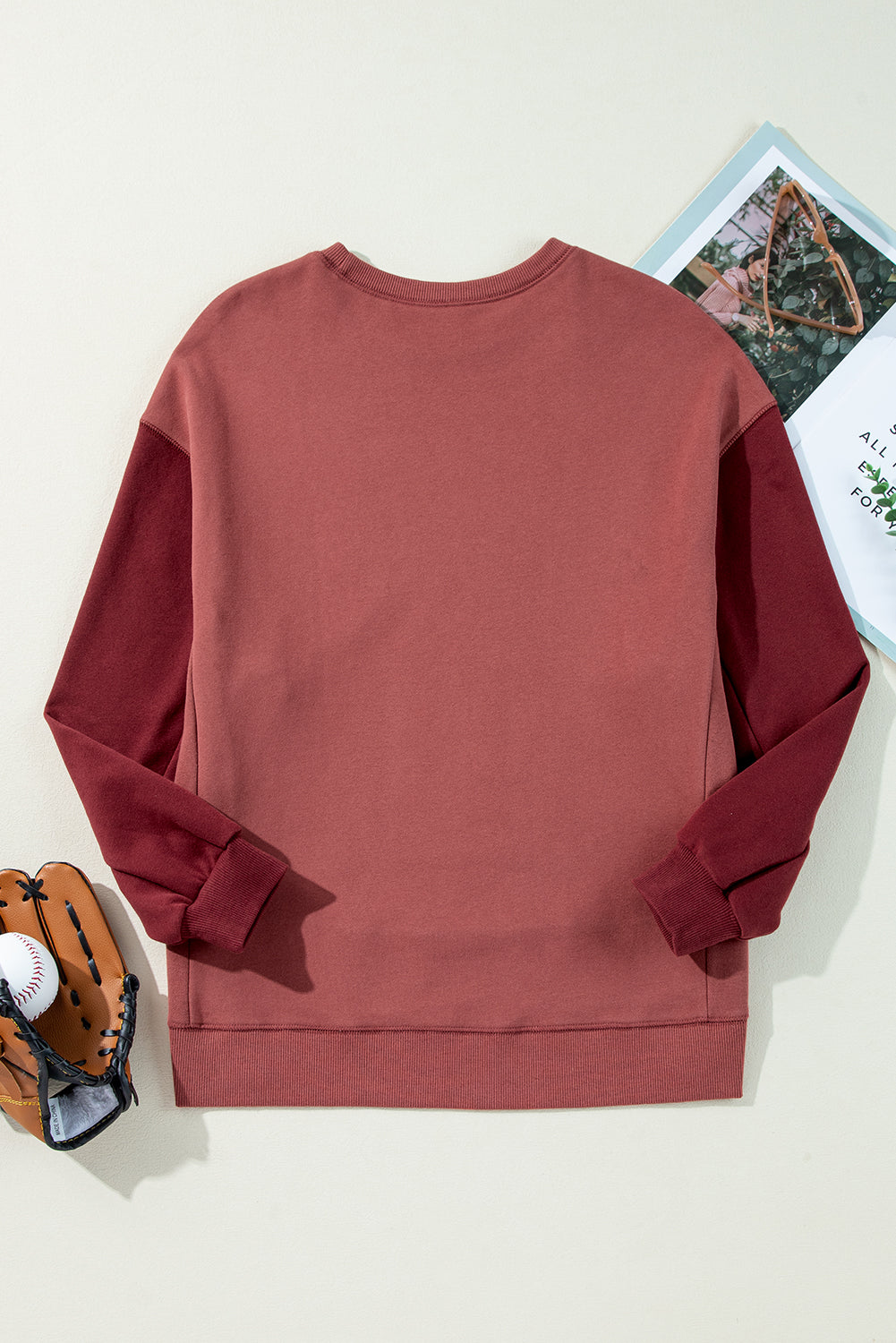 Colorblock Drop Shoulder Pullover Sweatshirt