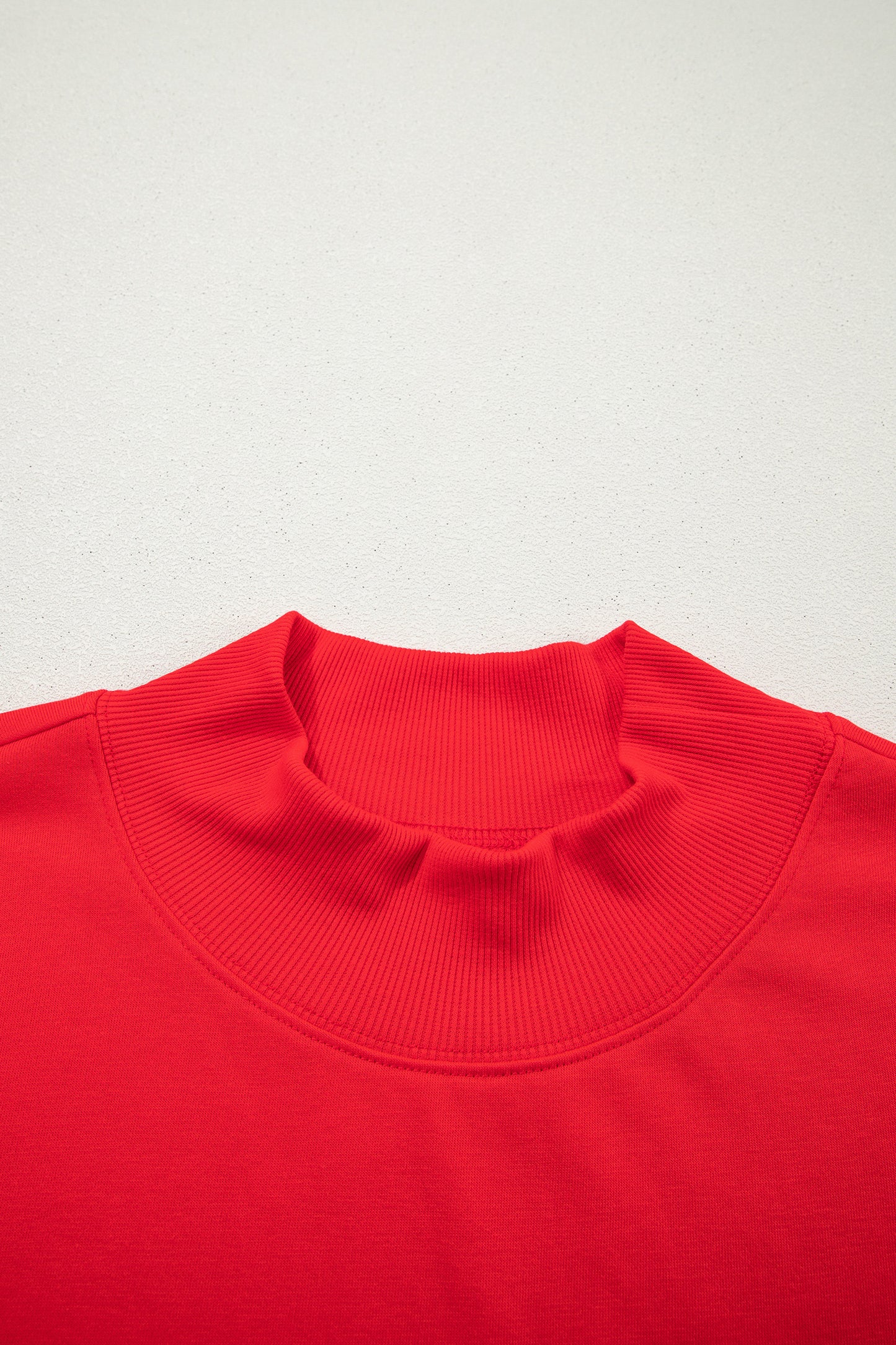 Solid Mock Neck Cap Sleeve Oversized Top