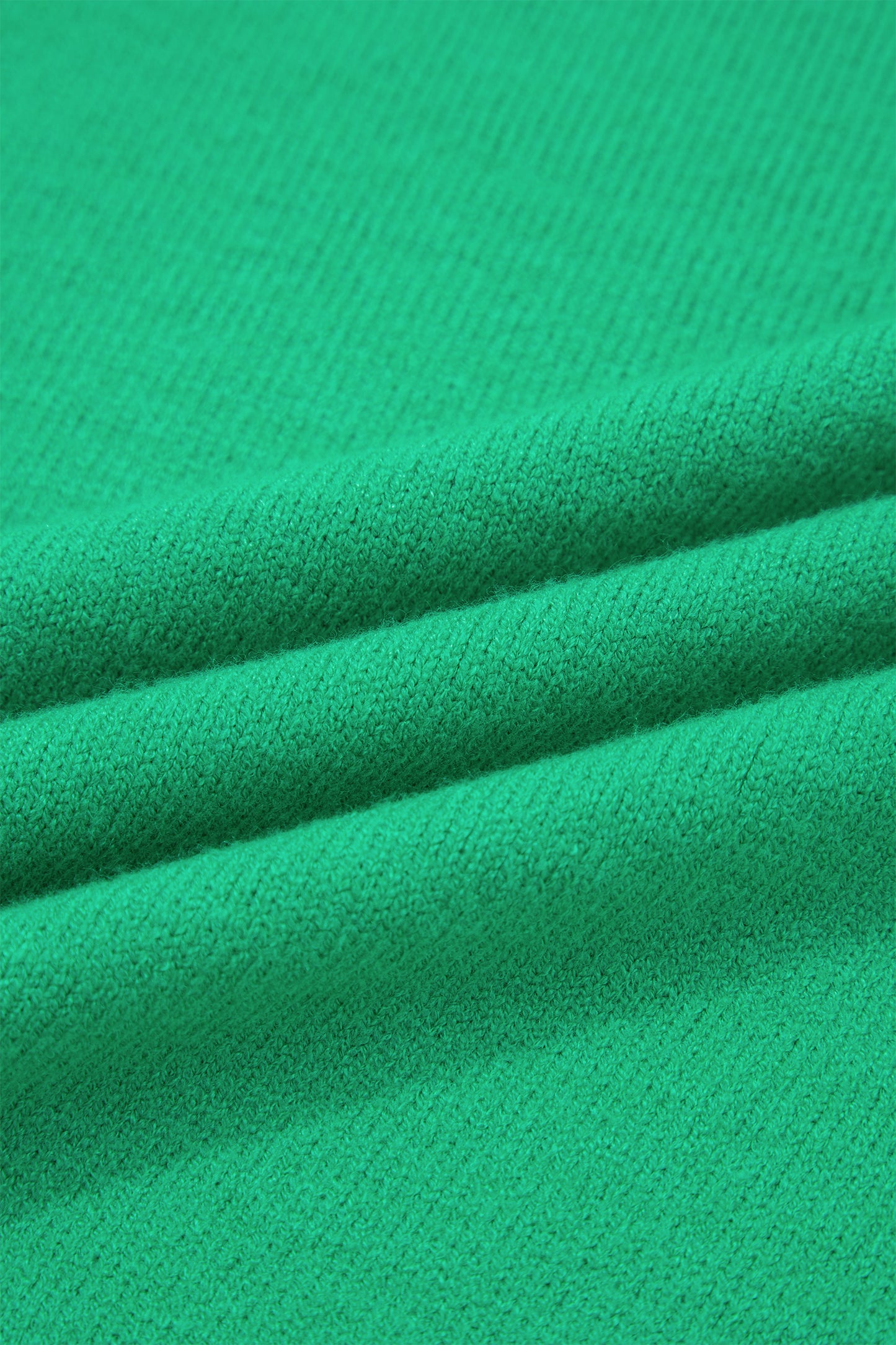 Solid Ruffle Sleeve Round Neck Ribbed Sweater