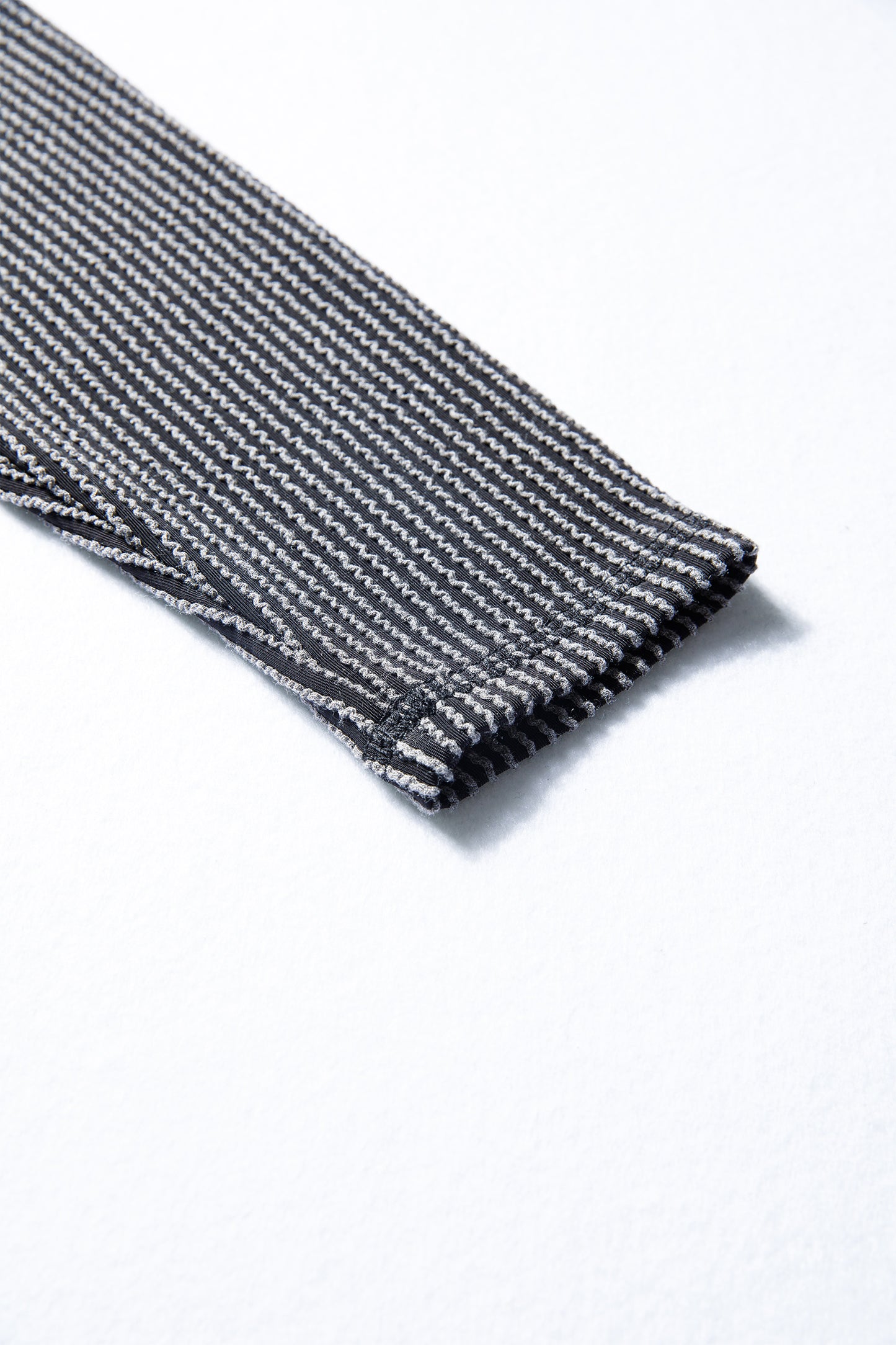 Solid Corded Knit Long Sleeve Top