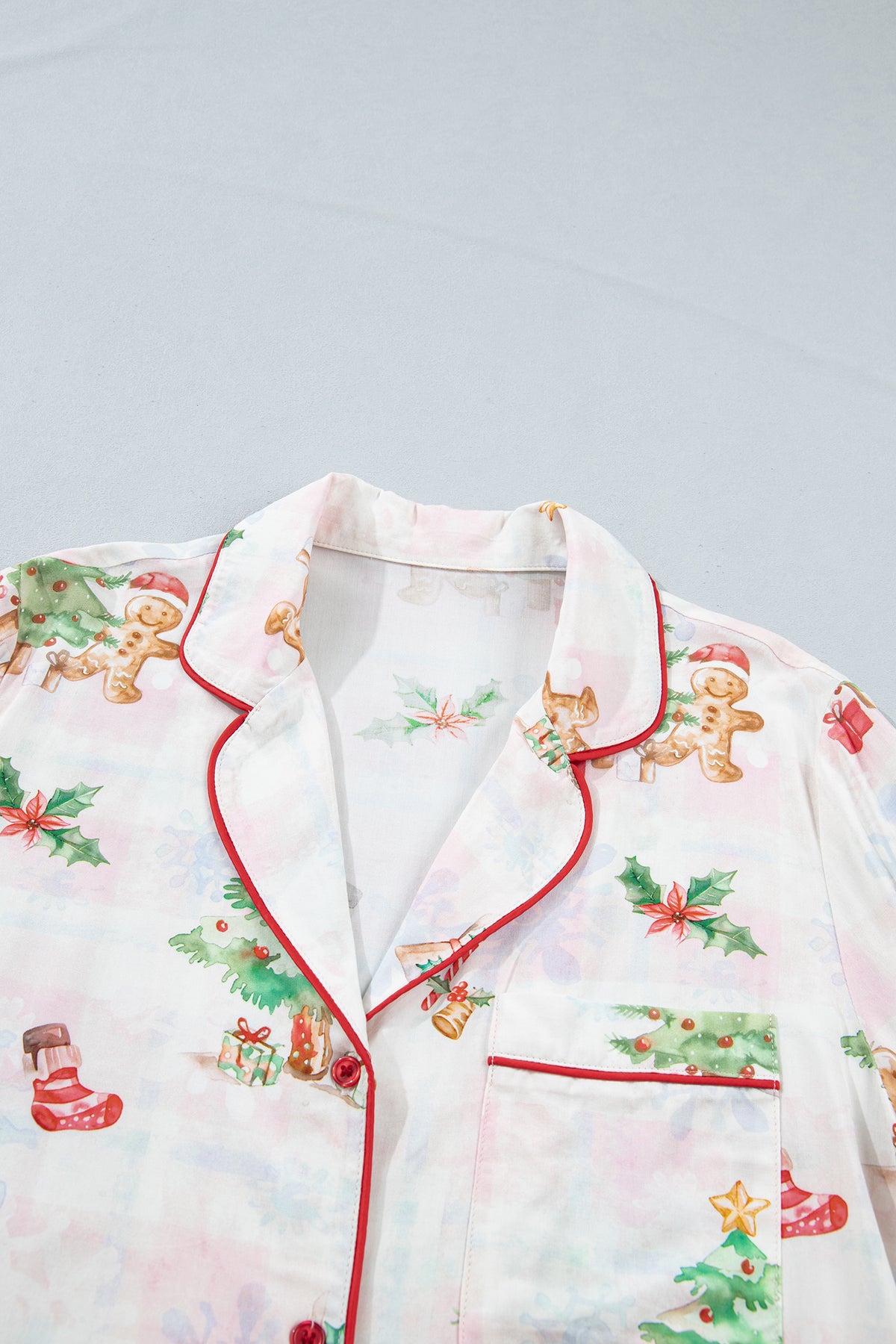 Christmas Plaid Gingerbread Top & Pants Pajama Set