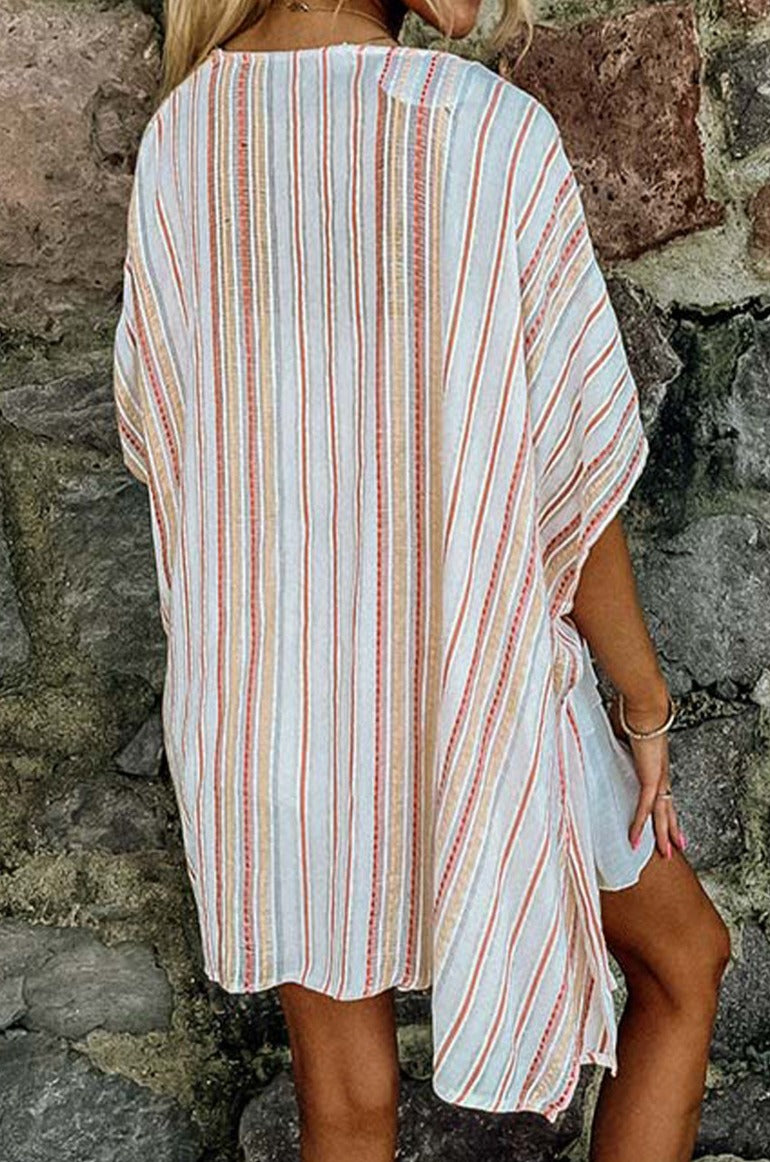 Stripe Cover-Up Kimono