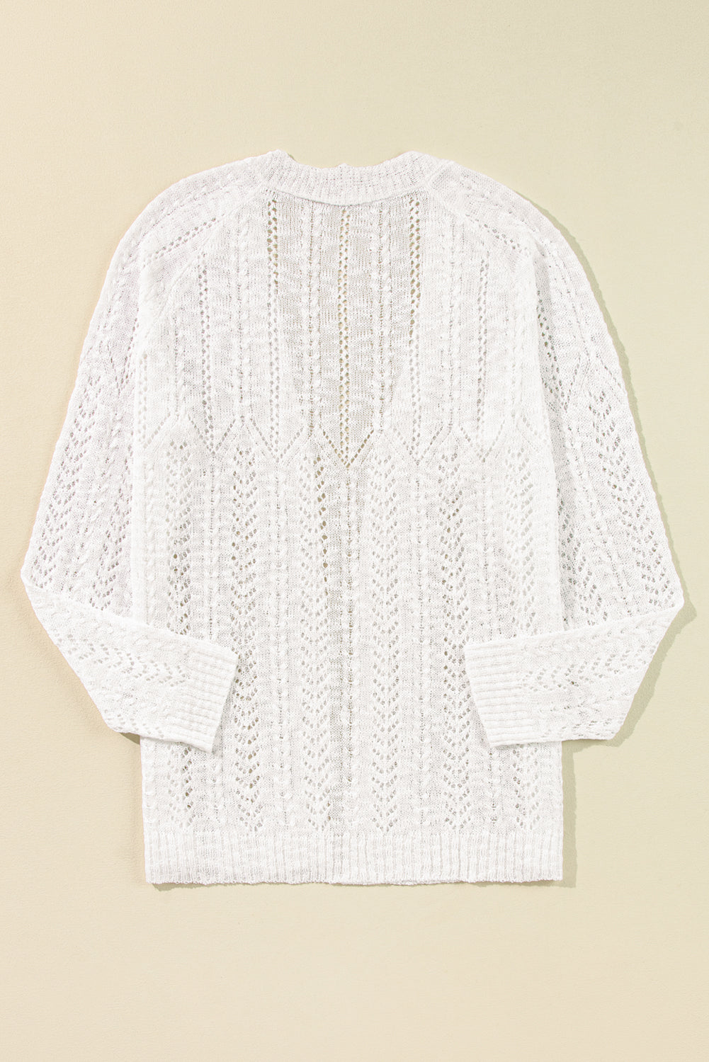 Plus Size Eyelet Knit Cardigan