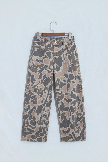 Camouflage Denim Patch Pocket Jeans