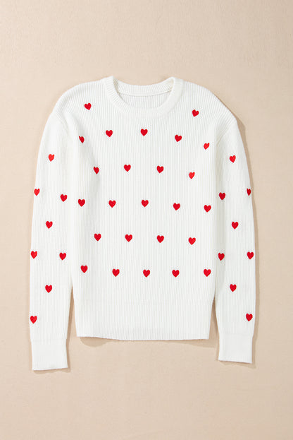 Heart Drop Shoulder Sweater