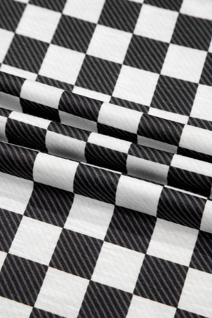 Checker T-Shirt & High Waist Skort Set