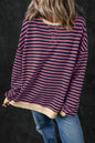 Stripe Contrast Trim Pullover Sweatshirt