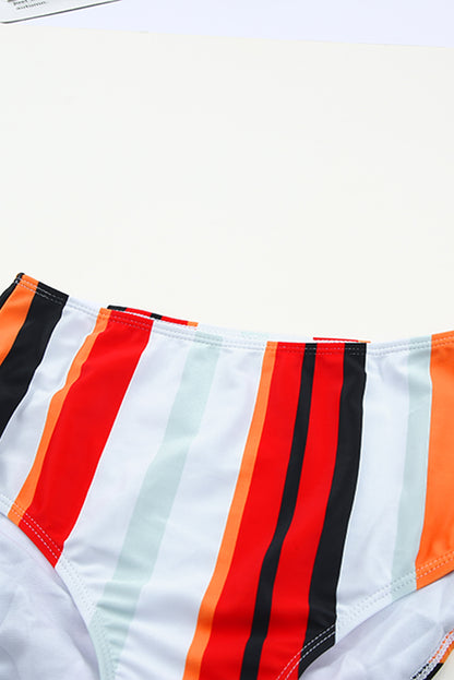 Colorblock High Waist Tankini Set