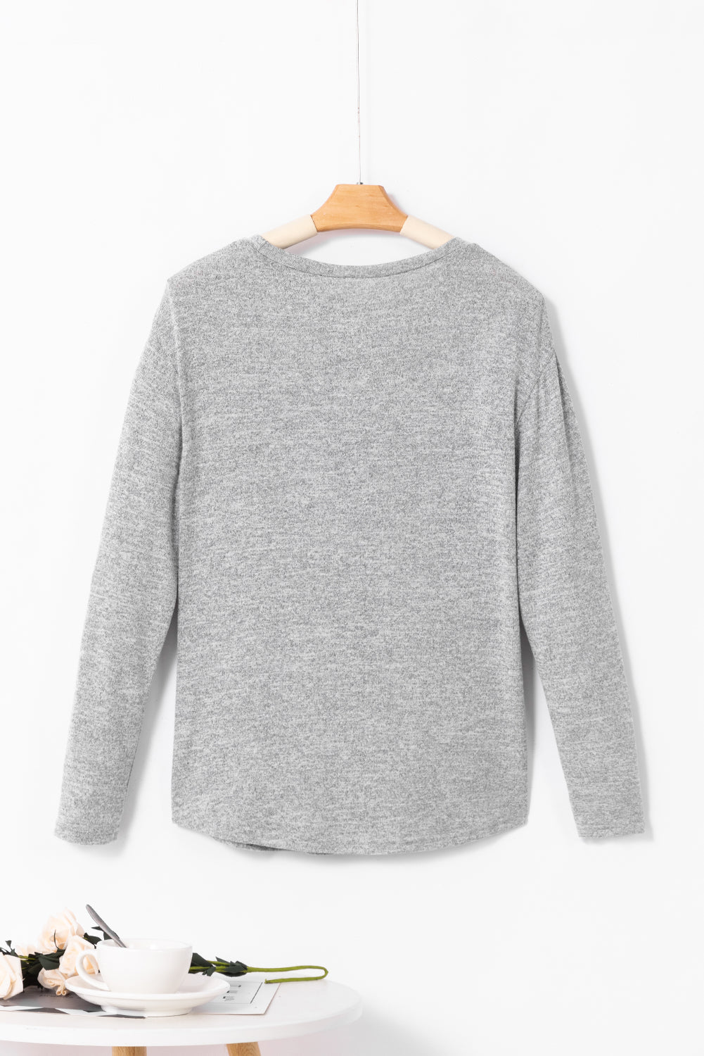 Side Button Long Sleeve Top