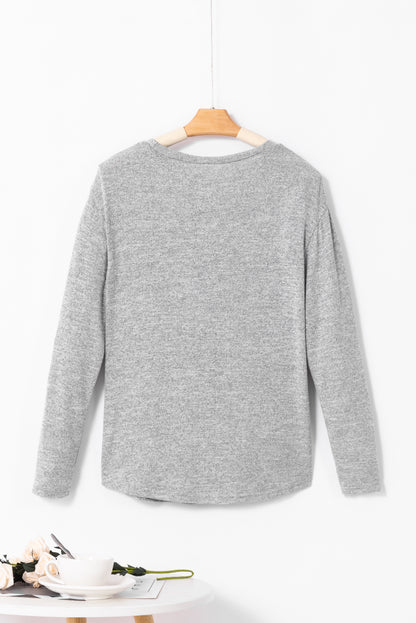 Side Button Long Sleeve Top