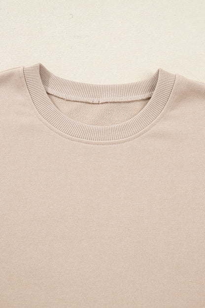 Solid Side Slit Sweatshirt and Leggings Set