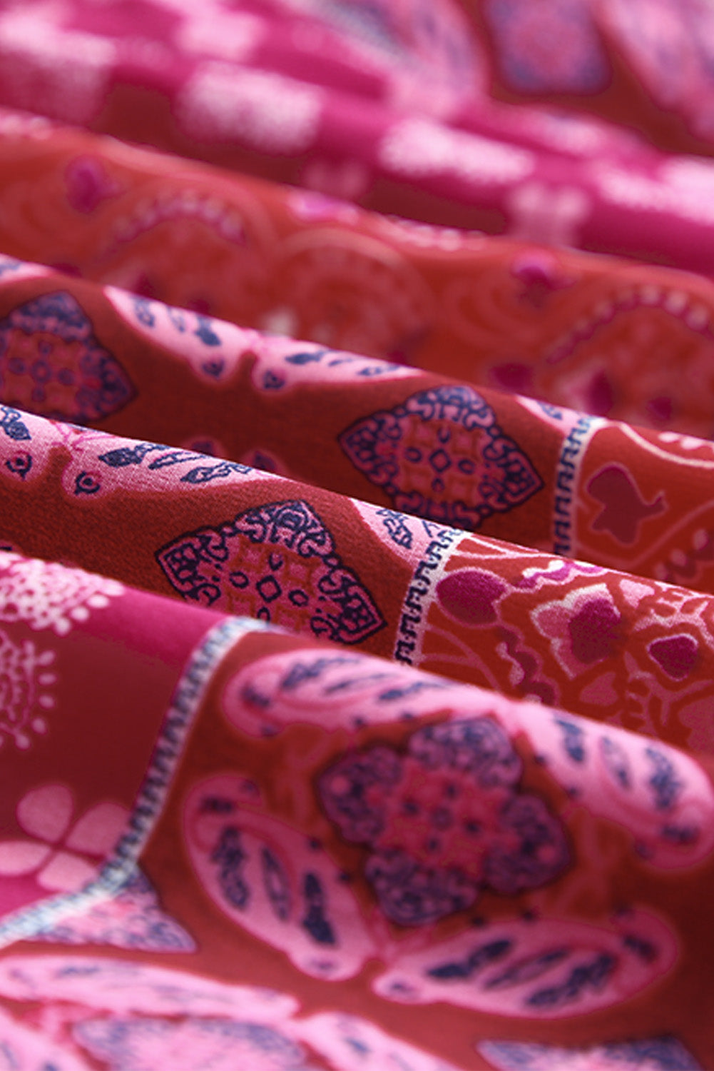 Paisley Ruffle Tiered Pocketed Maxi Skirt