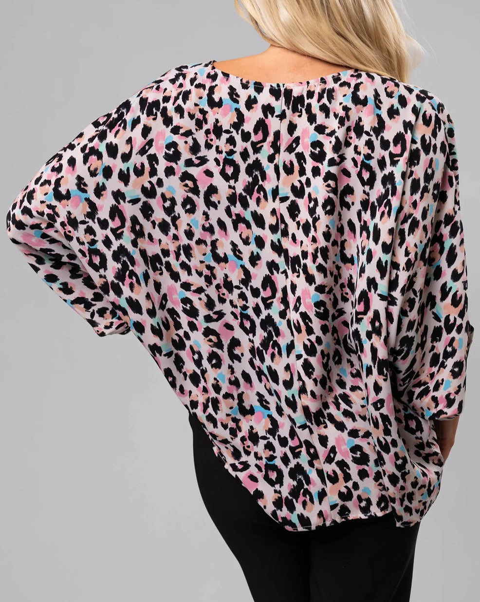 Leopard V-Neck Oversized Blouse