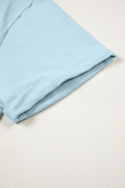Solid Exposed Seam Short Sleeve T-Shirt