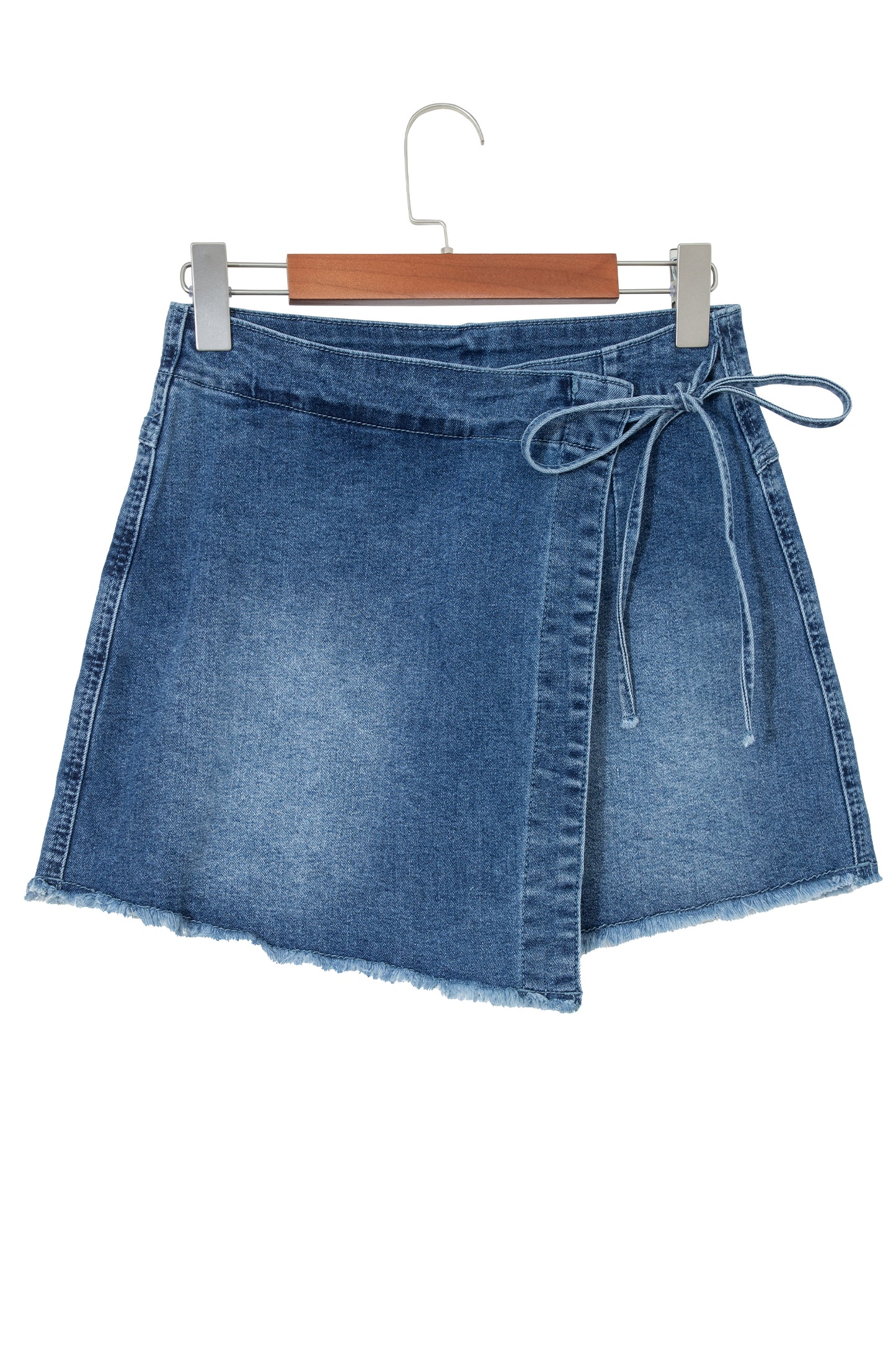Denim Wrapped Tie Waist Skort