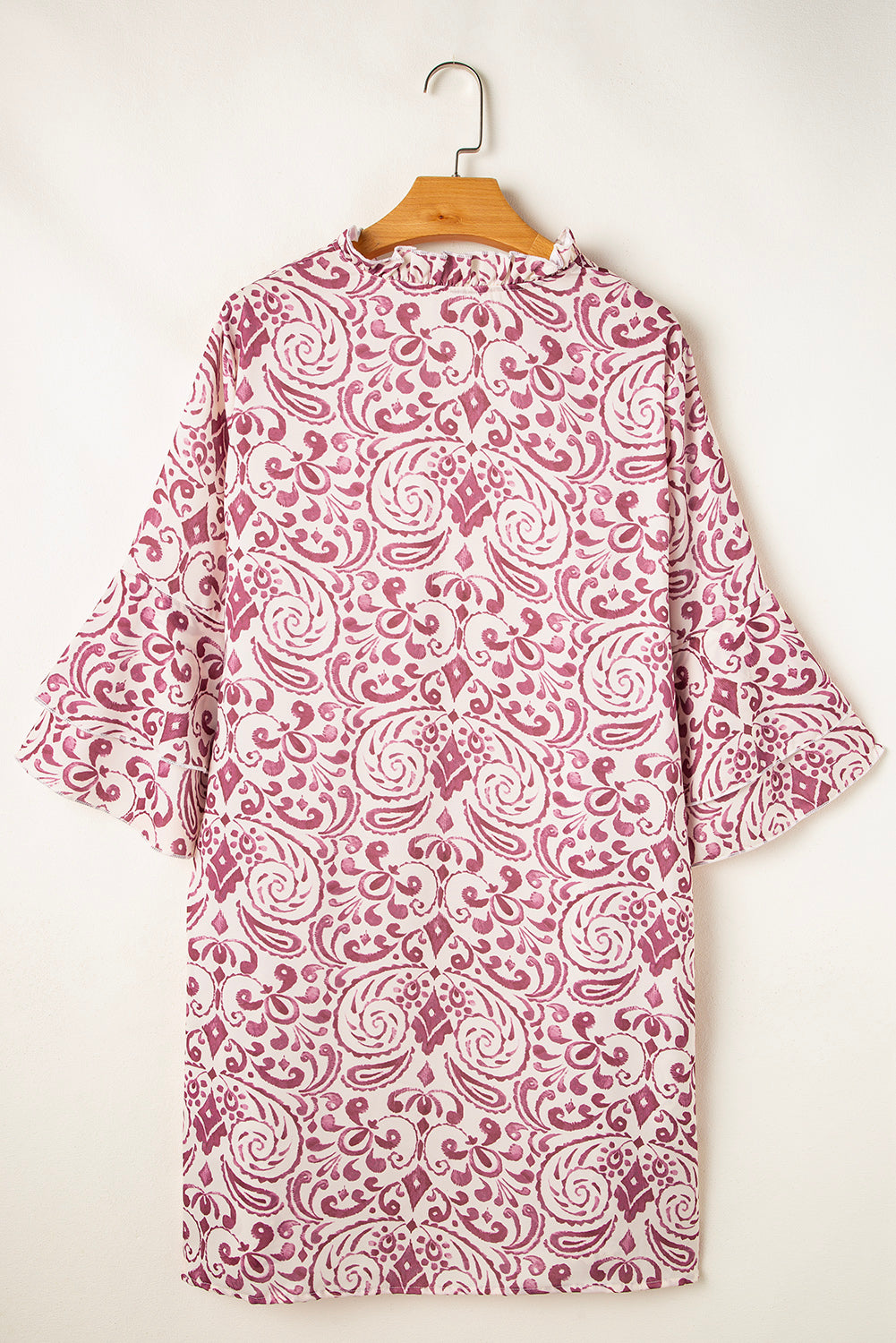 Paisley 3/4 Bell Sleeve Mini Dress