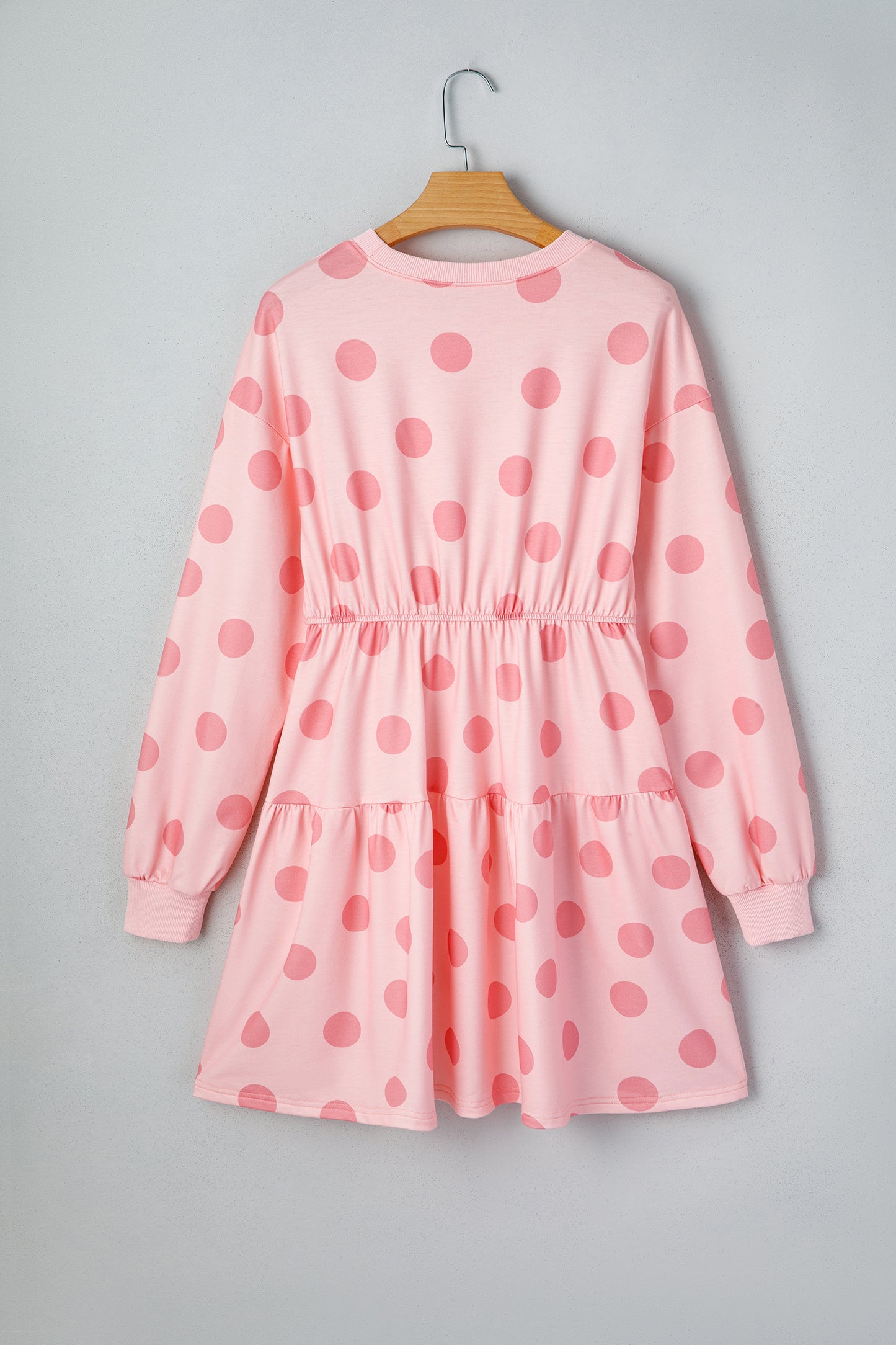 Polka Dot Long Sleeve Flared Mini Dress