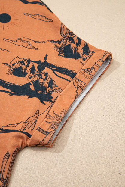 Western Desert Short Sleeve Knit Top