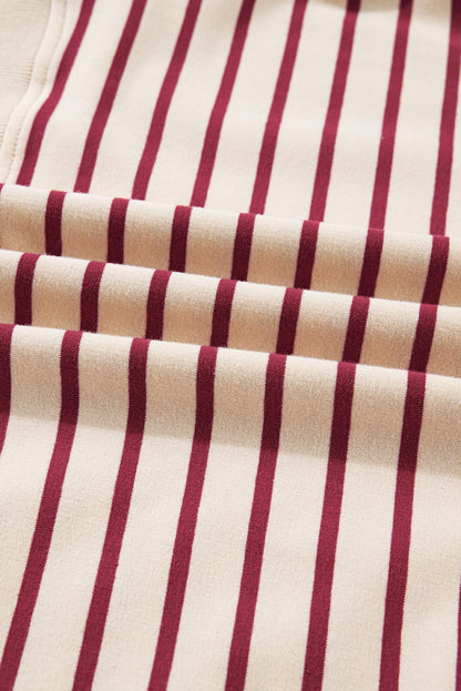 Stripe Cropped Pullover and Bubble Mini Skirt Set