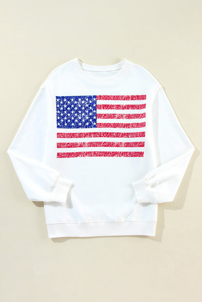 American Flag Long Sleeve Sweatshirt