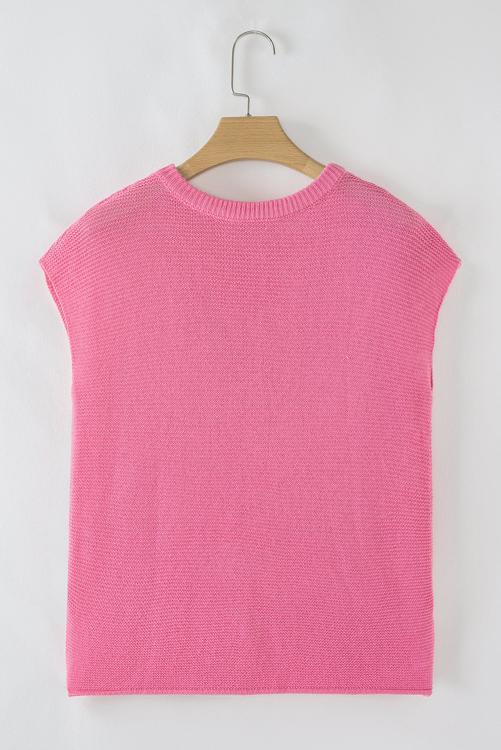 Solid Short Sleeve Side Slit Sweater Tee