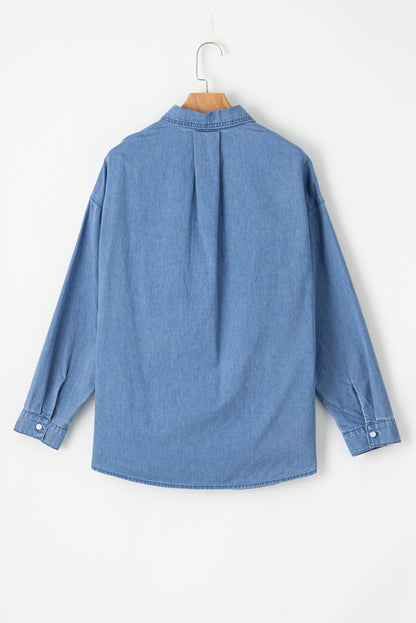 Chambray Patch Pocket Buttoned Shirt