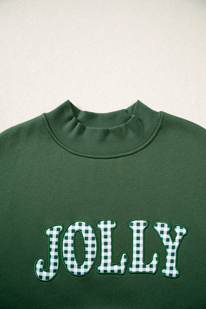 JOLLY & SPOOKY Gingham Patchwork Oversized Sweatshirt