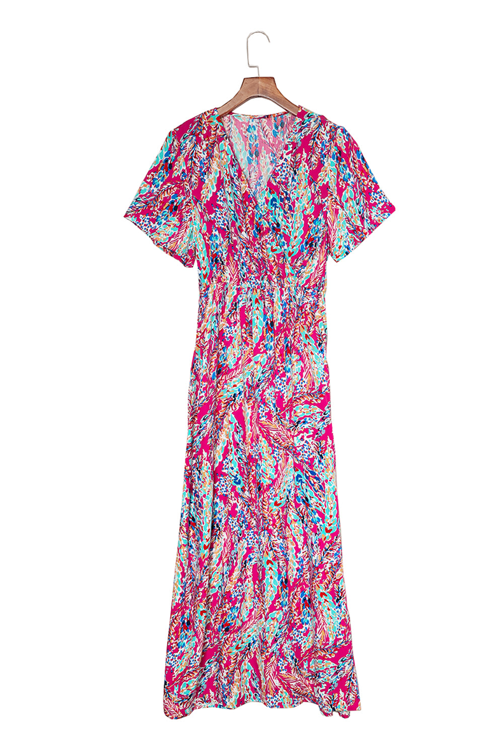 Floral Wrap V-Neck Maxi Dress