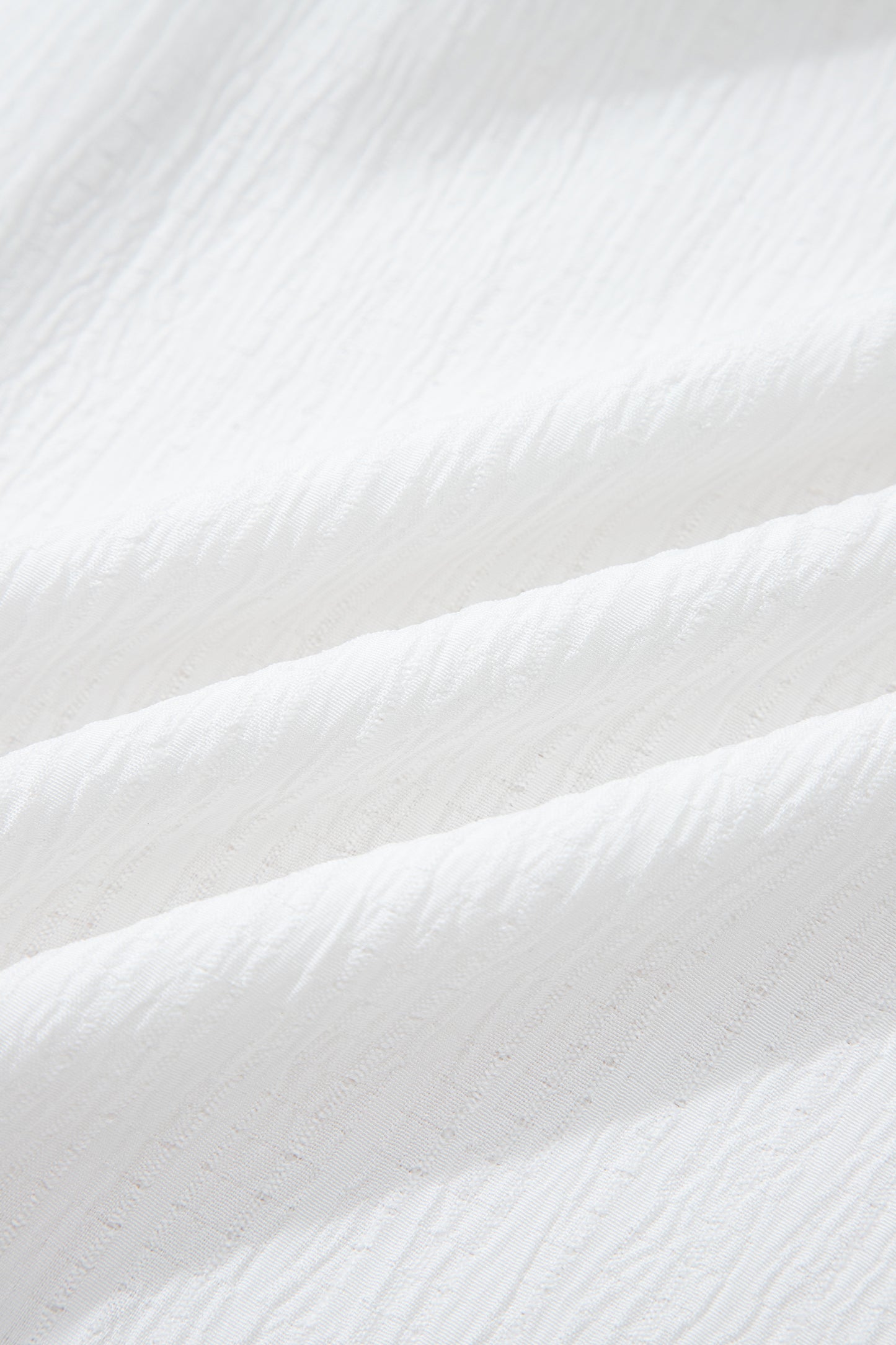 Solid Crinkled Lantern Sleeve Buttoned Shirt