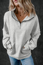 Quarter Zip Kangaroo Pocket Sweatshirt