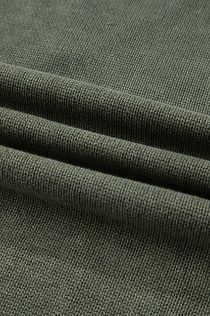 Mineral Wash Reverse Seam V-Neck Drop Shoulder Sweater