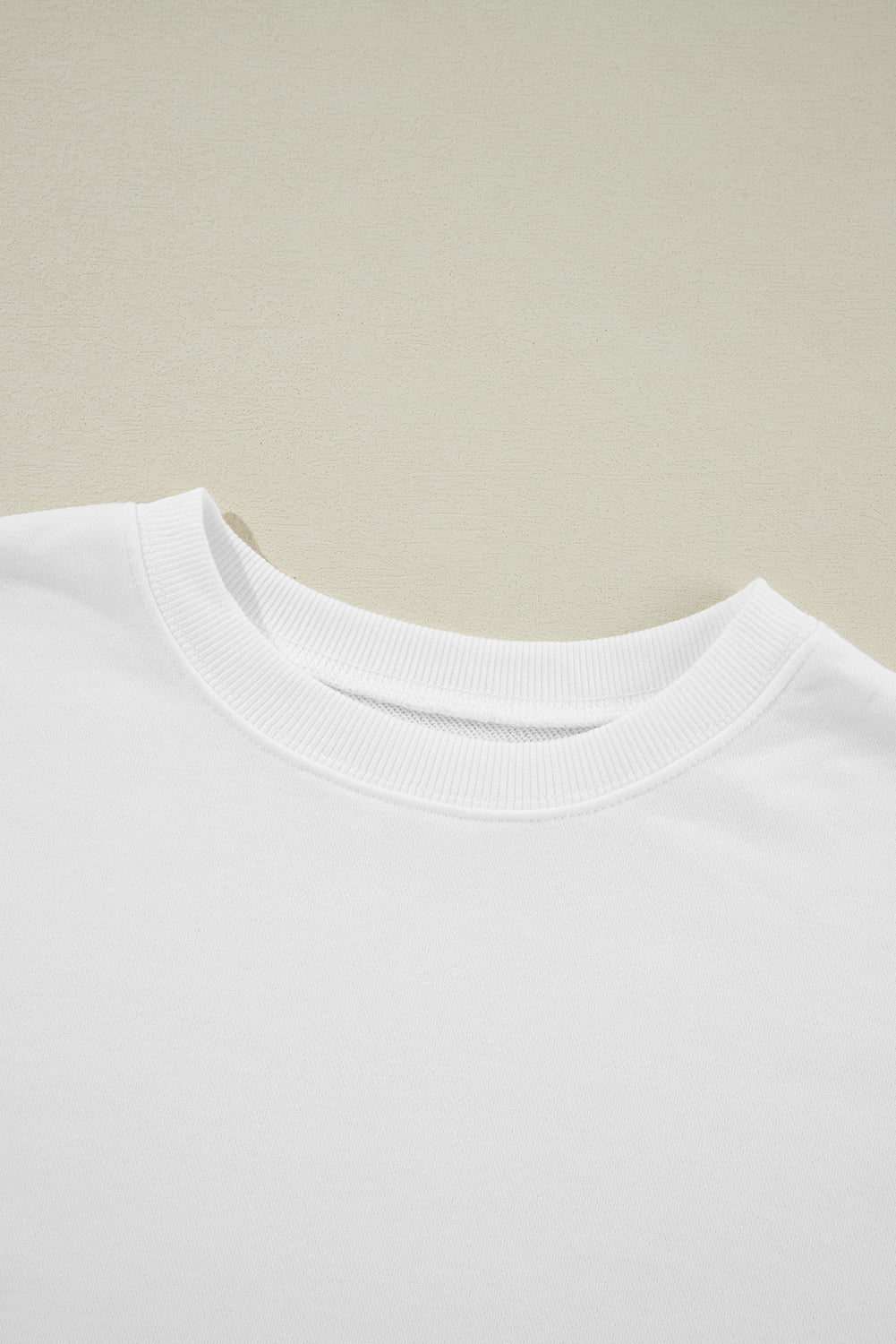 Solid Drop Shoulder Crewneck Pullover Sweatshirt