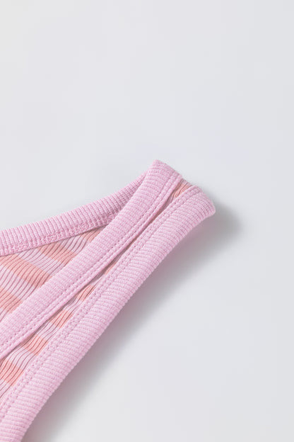 Stripe Ribbed Knit Sleeveless Tank Top