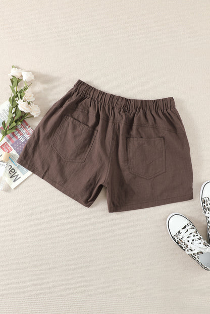 Drawstring Waist Pocketed Shorts