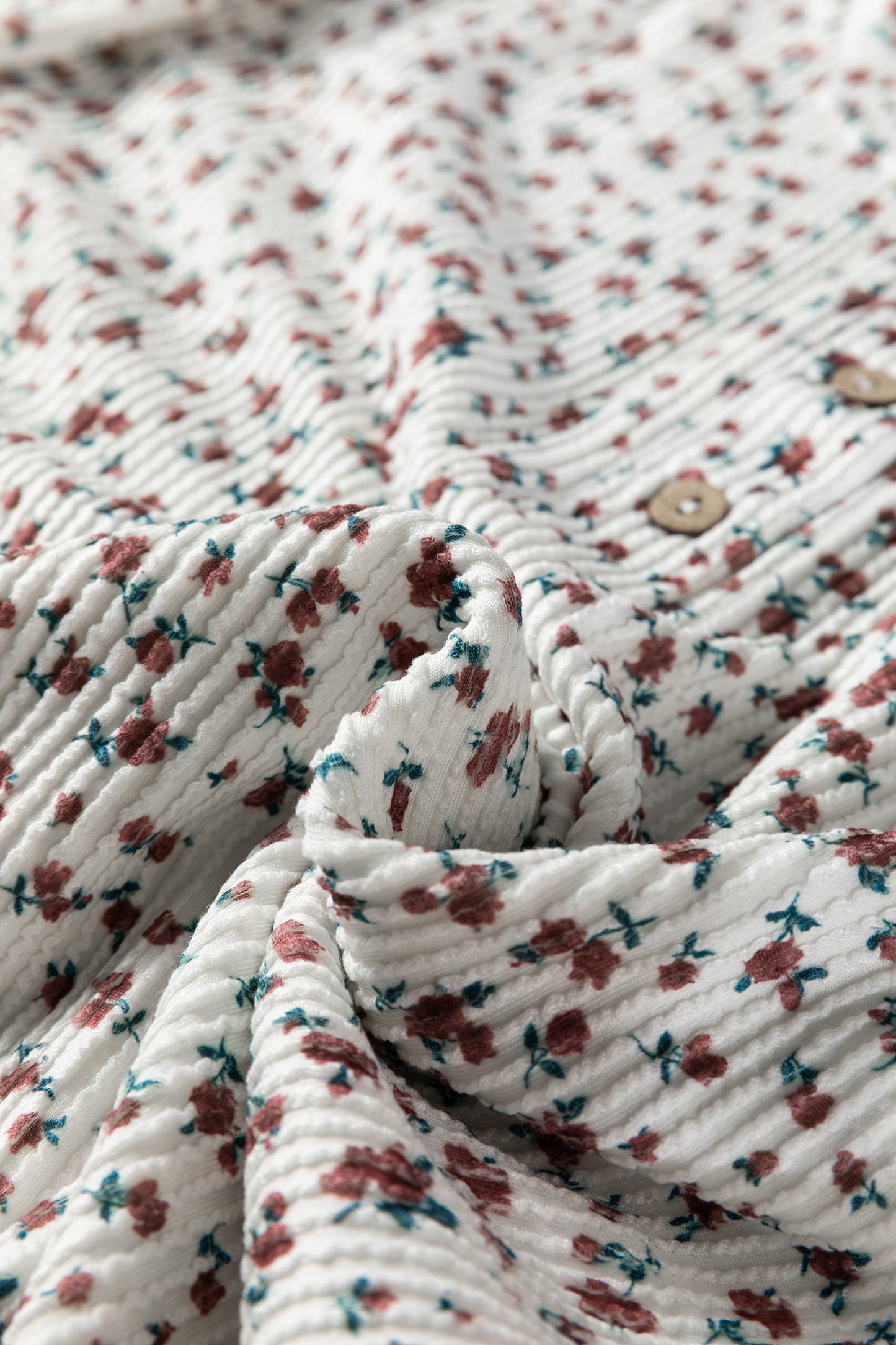 Floral Henley Top and  Drawstring Shorts Set