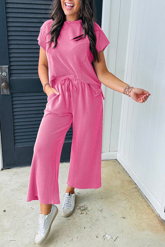 Corded T-Shirt and Pants Set